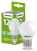 Лампа LED G45 шар 12Вт 230В 6500К E27 GENERICA