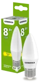 Лампа LED C35 свеча 8Вт 230В 3000К E27 GENERICA