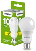 Лампа LED A60 груша 10Вт 230В 3000К E27 GENERICA