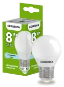 Лампа LED G45 шар 8Вт 230В 6500К E27 GENERICA