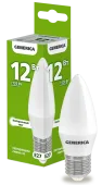 Лампа LED C35 свеча 12Вт 230В 4000К E27 GENERICA