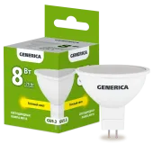 Лампа LED MR16 софит 8Вт 230В 3000К GU5.3 GENERICA
