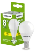 Лампа LED G45 шар 8Вт 230В 3000К E14 GENERICA