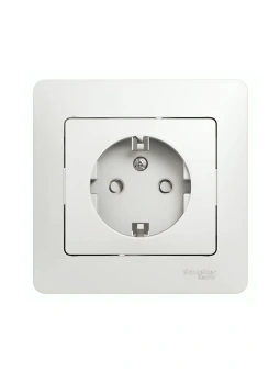 GLOSSA РОЗЕТКА с заземлением со шторками, 16А, в сборе, БЕЛЫЙ GLOSSA РОЗЕТКА с заземлением со шторками, 16А, в сборе, БЕЛЫЙ