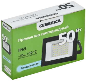 Прожектор LED СДО 001-50 6500К IP65 черный GENERICA